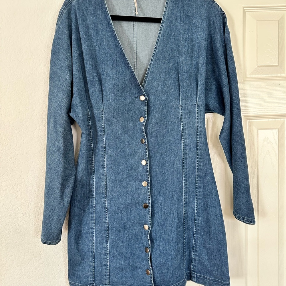 Denim Button-Down Dress